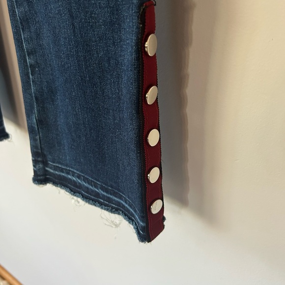 Veronica Beard Carolyn Button Hem 10” Baby Boot Jeans in Dark Sea, EUC, Size 26 - Picture 7 of 8